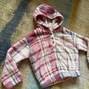 Plaid Hooded Pullover Kids Sweatshirt size Medium
